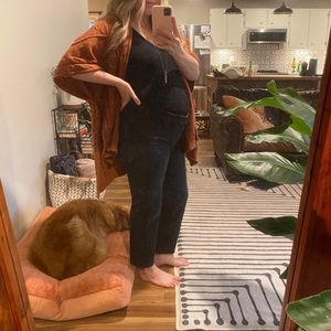 Paige denim maternity straight leg black jeans